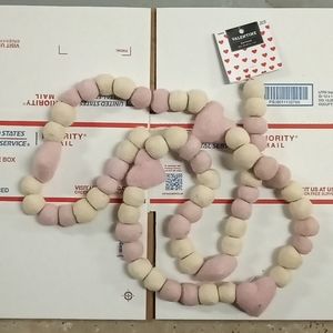 Valentine / baby shower Garland wool hearts
